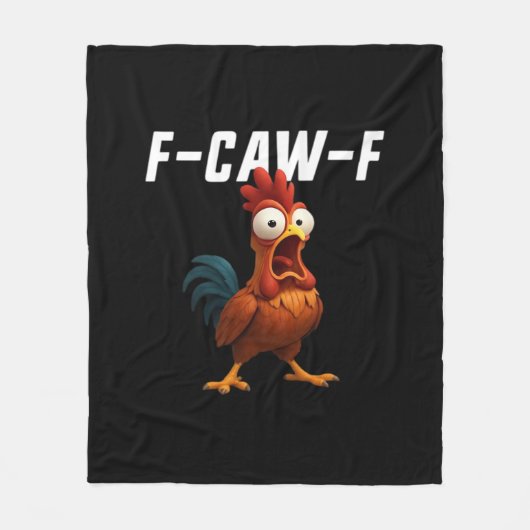 F-Caw-F Chicken Funny Chicken F-Caw-F Gear Retro C Fleecedecke (Vorderseite)
