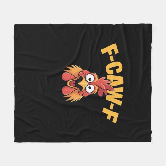 F-Caw-F Chicken Funny Chicken Trendy Casual Fleecedecke (Vorderseite (Horizontal))