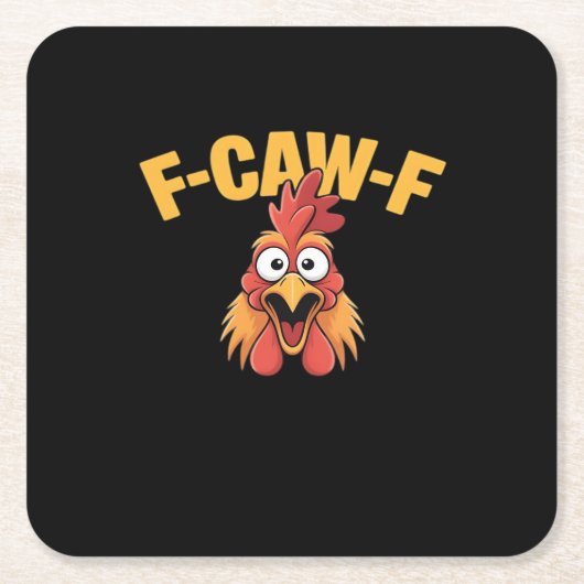 F-Caw-F Chicken Funny Chicken Trendy Casual Rechteckiger Pappuntersetzer (Vorderseite)