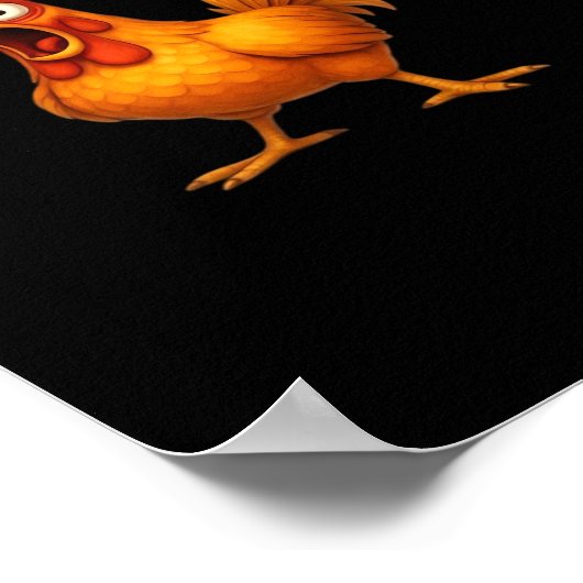 F-Caw-F Chicken Funny Trendy Poster (Ecke)