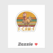 F-Caw-F Chicken Humor Essential Minimal Clean Aufkleber (Blatt)