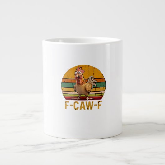 F-Caw-F Chicken Humor Essential Minimal Clean Jumbo-Tasse (Vorderseite)