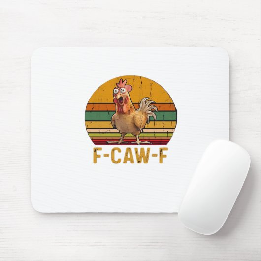 F-Caw-F Chicken Humor Essential Minimal Clean Mousepad (Mit Mouse)