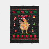 F-caw-f Chicken Humor Meme Rooster Christmas Ugly Fleecedecke (Vorderseite)