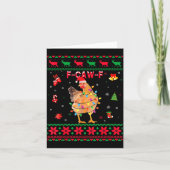 F-caw-f Chicken Humor Meme Rooster Christmas Ugly Karte (Vorderseite)