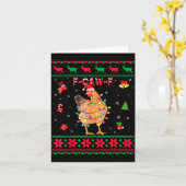 F-caw-f Chicken Humor Meme Rooster Christmas Ugly  Karte (Gelbe Blume)