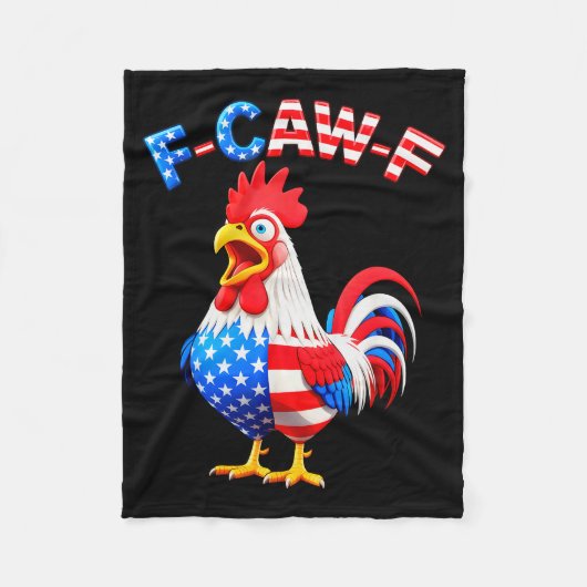 F-caw-f Chicken Humor Quote Rooster Meme Funny Usa Fleecedecke (Vorderseite)