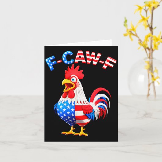 F-caw-f Chicken Humor Quote Rooster Meme Funny Usa Karte (Gelbe Blume)