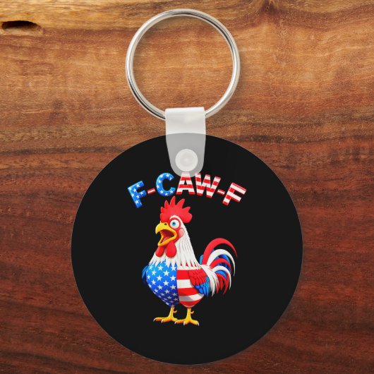 F-caw-f Chicken Humor Quote Rooster Meme Funny Usa Schlüsselanhänger (Vorderseite)