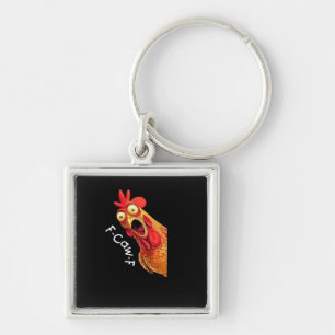 F-Caw-F-Chicken Klassisches Vintage-Grafikdesign Schlüsselanhänger