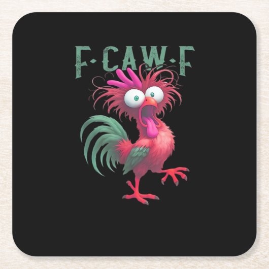 F-Caw-F Chicken Minimal Clean Rechteckiger Pappuntersetzer (Vorderseite)