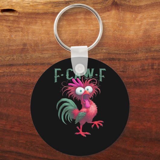F-Caw-F Chicken Minimal Clean Schlüsselanhänger (Vorderseite)