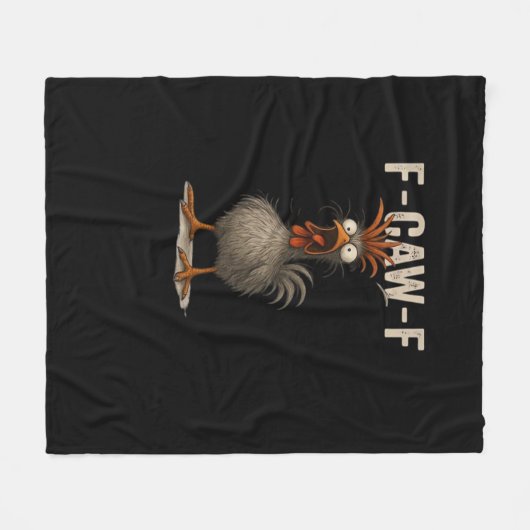 F-Caw-F Chicken Retro Classic Fleecedecke (Vorderseite (Horizontal))