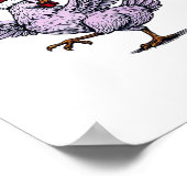 F-Caw-F Chicken Retro Classic Poster (Ecke)
