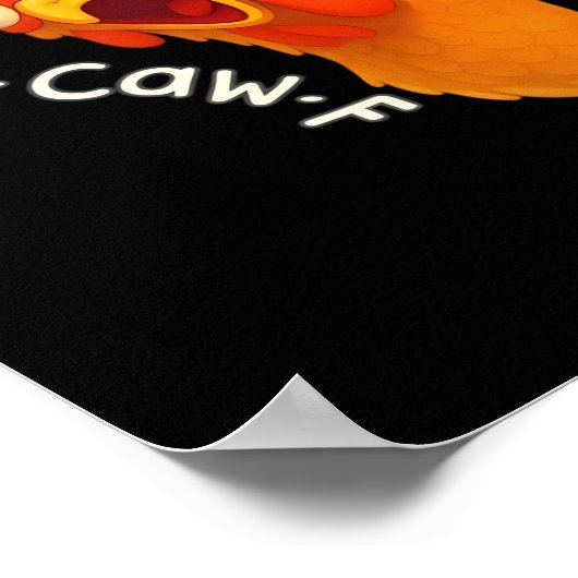 F-Caw-F Chicken Retro Classic Poster (Ecke)