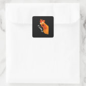 F-Caw-F Chicken Retro Classic Quadratischer Aufkleber (Tasche)