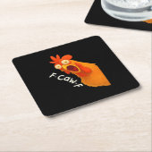 F-Caw-F Chicken Retro Classic Rechteckiger Pappuntersetzer (angewinkelt)
