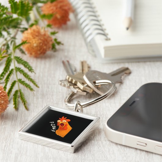 F-Caw-F Chicken Retro Classic Schlüsselanhänger (Seite)