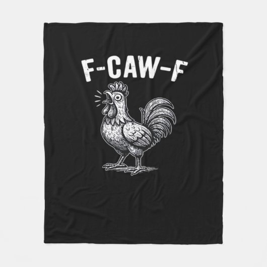 F-Caw-F Chicken Retro Graphic Fleecedecke (Vorderseite)