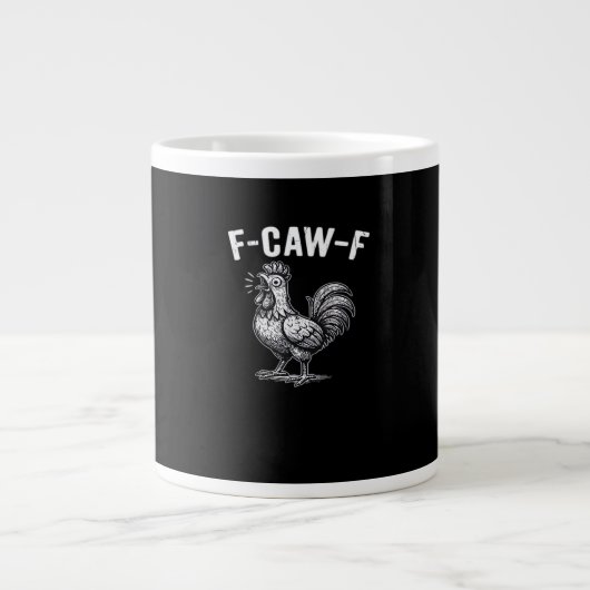 F-Caw-F Chicken Retro Graphic Jumbo-Tasse (Vorderseite)