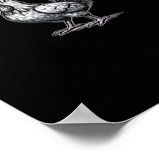 F-Caw-F Chicken Retro Graphic Poster (Ecke)