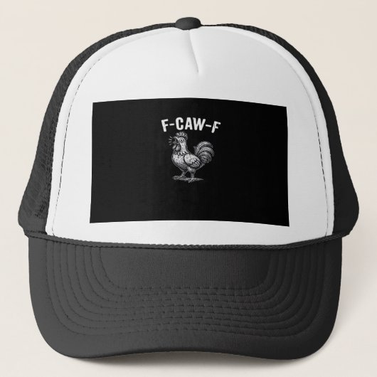 F-Caw-F Chicken Retro Graphic Truckerkappe (Vorderseite)