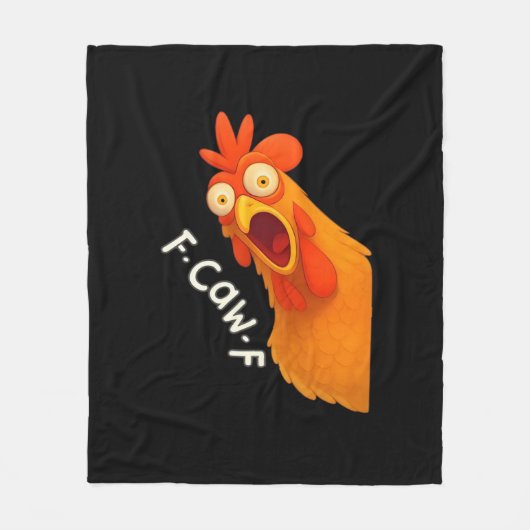 F-Caw-F Chicken Retro Klassiker Fleecedecke (Vorderseite)