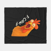 F-Caw-F Chicken Retro Klassiker Fleecedecke (Vorderseite (Horizontal))