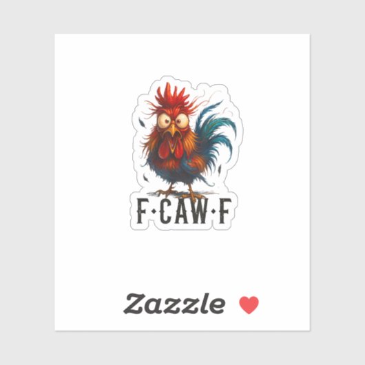 F-Caw-F Chicken Rooster Funny Meme Aufkleber (Blatt)
