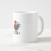 F-Caw-F Chicken Rooster Funny Meme Jumbo-Tasse (Vorderseite Rechts)
