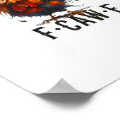 F-Caw-F Chicken Rooster Funny Meme Poster (Ecke)