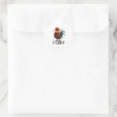 F-Caw-F Chicken Rooster Funny Meme Runder Aufkleber (Tasche)