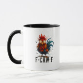 F-Caw-F Chicken Rooster Funny Meme Tasse (Links)