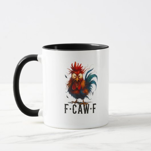 F-Caw-F Chicken Rooster Funny Meme Tasse (Links)