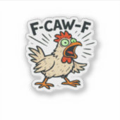F-Caw-F Chicken Vintage Graphic Aufkleber (Vorderseite)