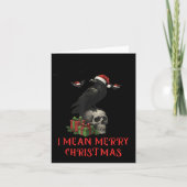 F-caw-f Christmas Crow Funny Goth Christmas Skull Karte (Vorderseite)