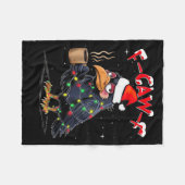 F-caw-f Christmas Crow Xmas Goth Lights Santa Hat Fleecedecke (Vorderseite (Horizontal))
