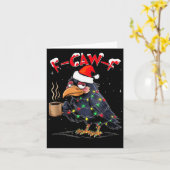 F-caw-f Christmas Crow Xmas Goth Lights Santa Hat Karte (Gelbe Blume)