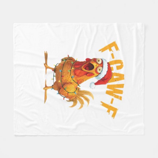 F-Caw-F Christmas Funny Chicken Christmas Essentia Fleecedecke (Vorderseite (Horizontal))