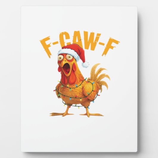 F-Caw-F Christmas Funny Chicken Christmas Essentia Fotoplatte (Vorderseite)