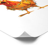 F-Caw-F Christmas Funny Chicken Christmas Essentia Poster (Ecke)