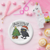 F-caw-f Christmas Raven Crow Xmas Tree Meme Pappteller (Party)