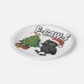 F-caw-f Christmas Raven Crow Xmas Tree Meme Pappteller (Schrägansicht)