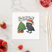 F-caw-f Christmas Raven Crow Xmas Tree Meme Serviette (Beispiel)