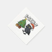 F-caw-f Christmas Raven Crow Xmas Tree Meme Serviette (Ecke)