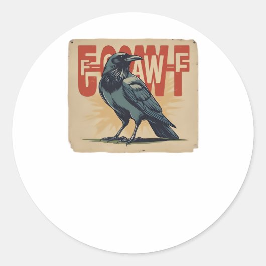 F-Caw-F Classic Classic Unique Runder Aufkleber (Vorderseite)