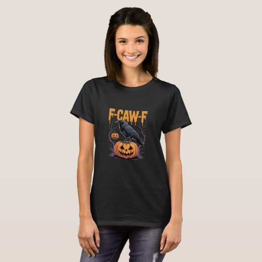 F-Caw-F Classic Halloween Raven Pumpkin Tee - Spoo (Vorne ganz)