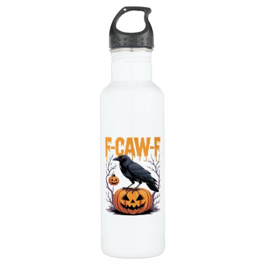 F-Caw-F Classic Halloween Raven Pumpkin Tee - Spoo Edelstahlflasche (Vorderseite)