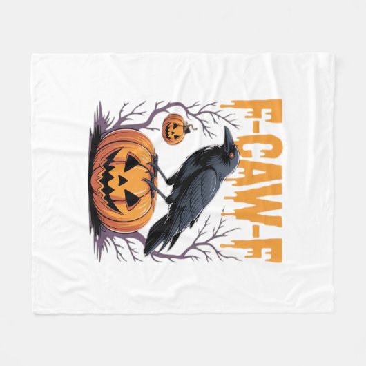 F-Caw-F Classic Halloween Raven Pumpkin Tee - Spoo Fleecedecke (Vorderseite (Horizontal))