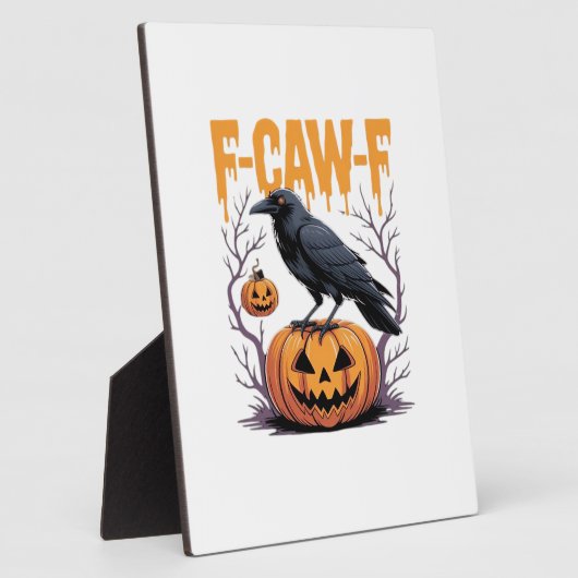 F-Caw-F Classic Halloween Raven Pumpkin Tee - Spoo Fotoplatte (Seite)